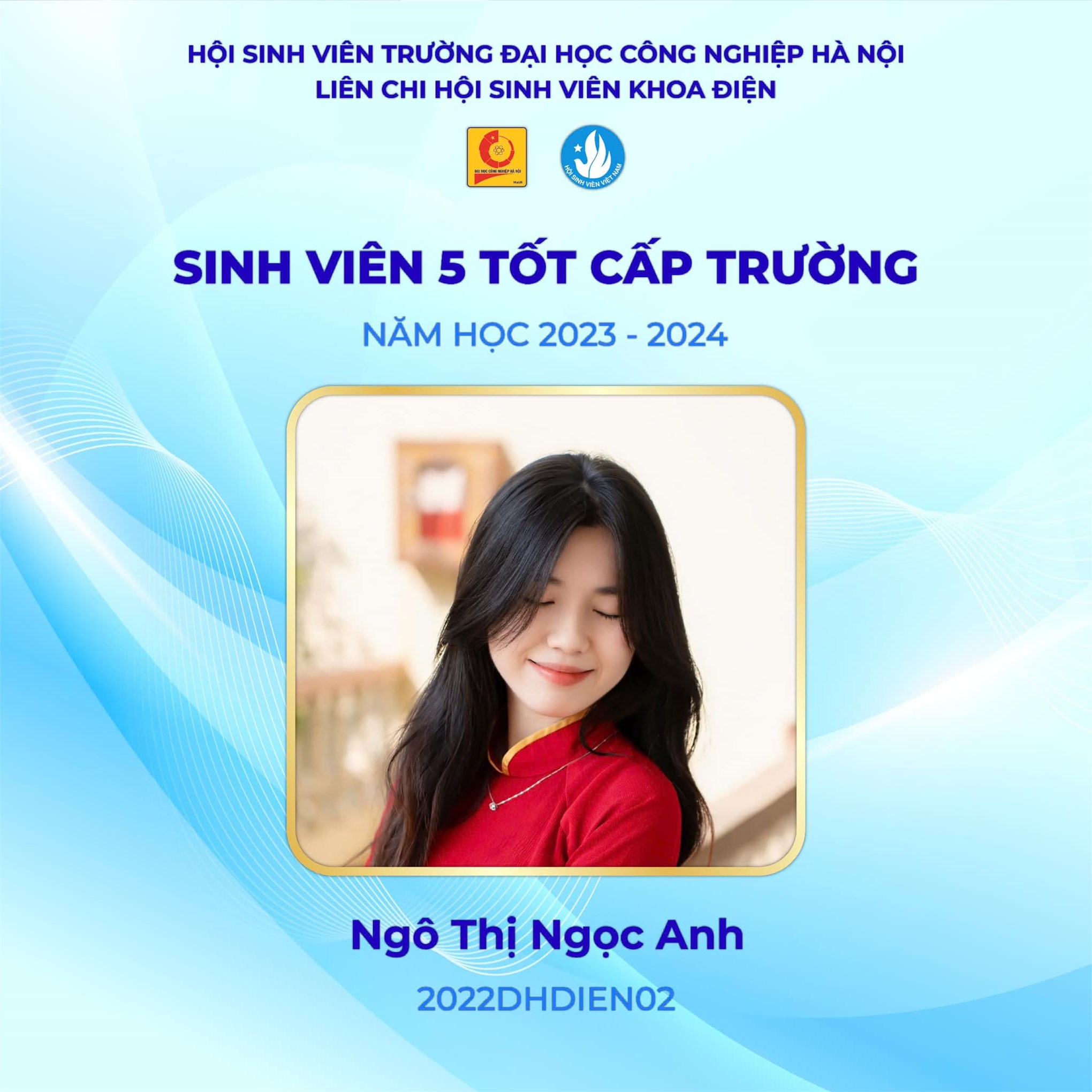 Vinh danh các cá nhân xuất sắc đạt danh hiệu sinh viên 5 tốt năm học 2023-2024