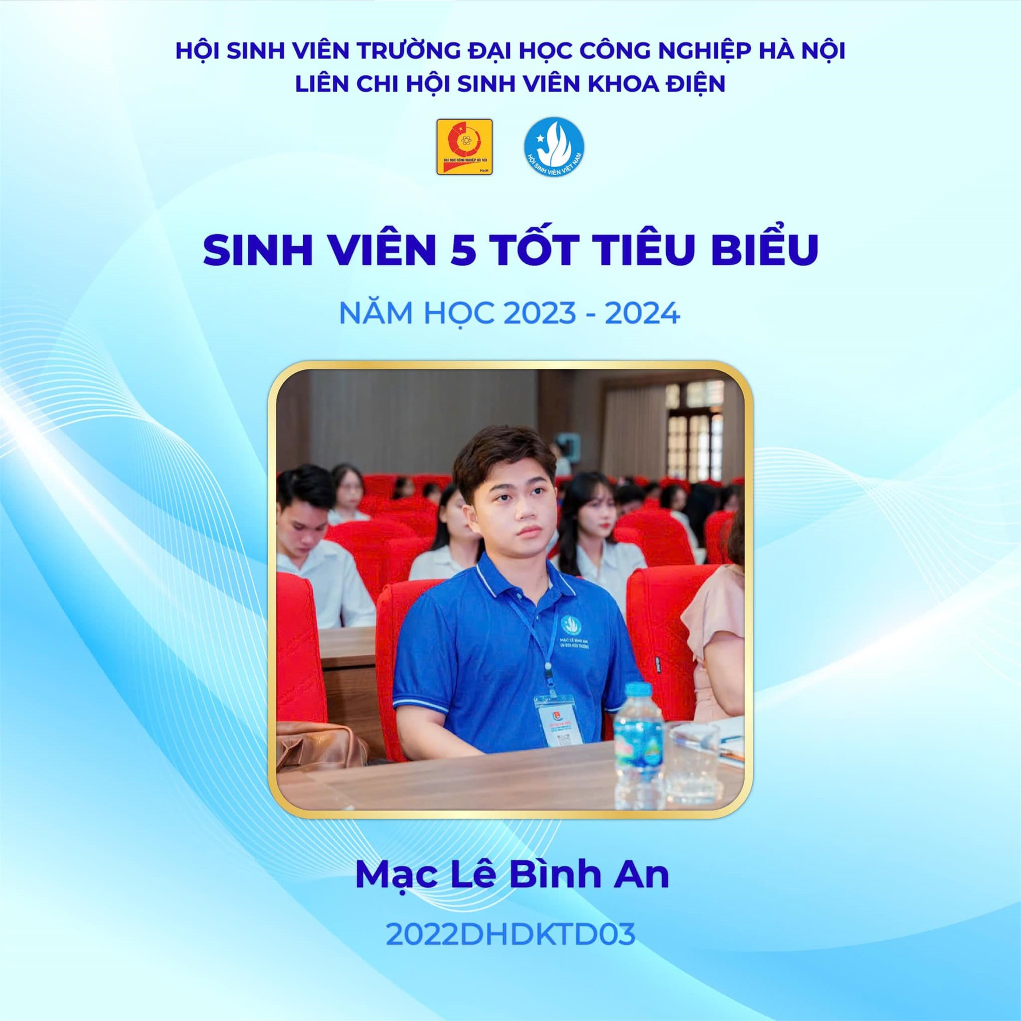 Vinh danh các cá nhân xuất sắc đạt danh hiệu sinh viên 5 tốt năm học 2023-2024