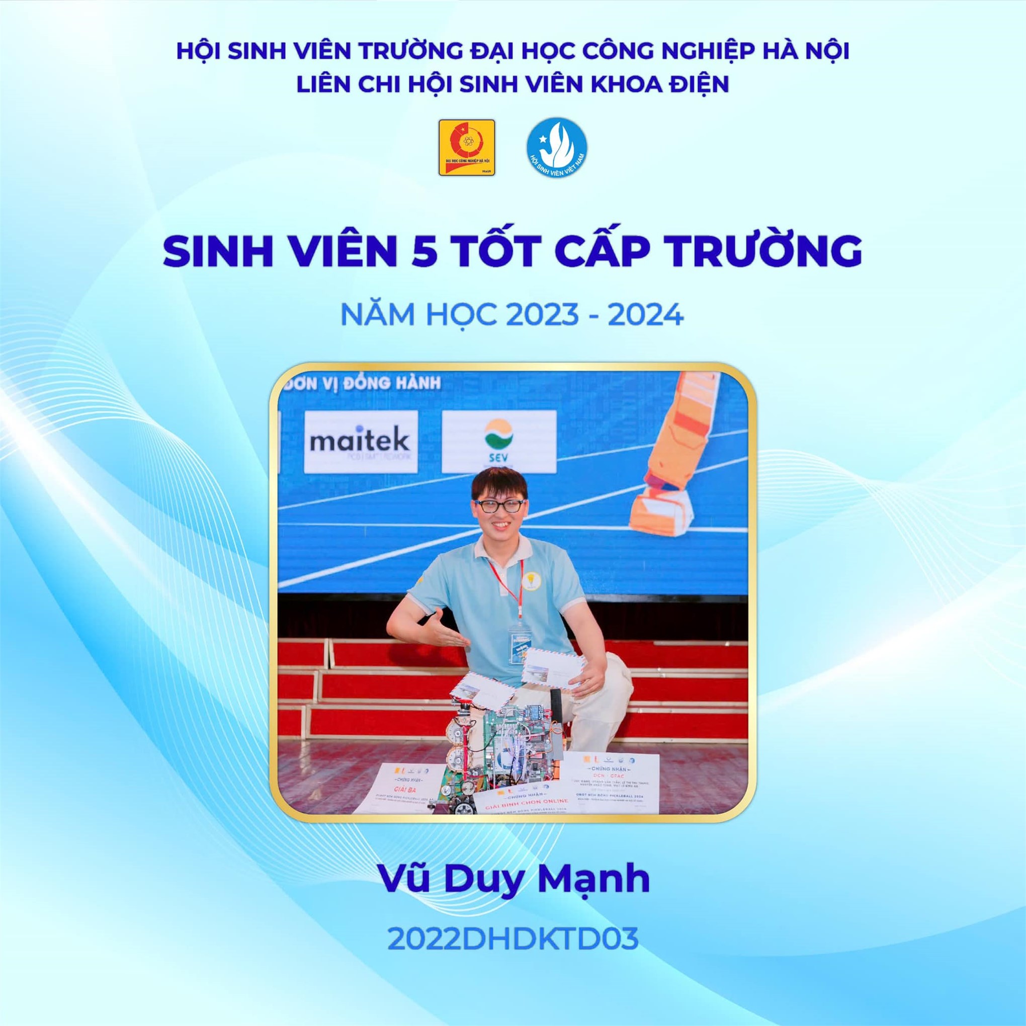 Vinh danh các cá nhân xuất sắc đạt danh hiệu sinh viên 5 tốt năm học 2023-2024