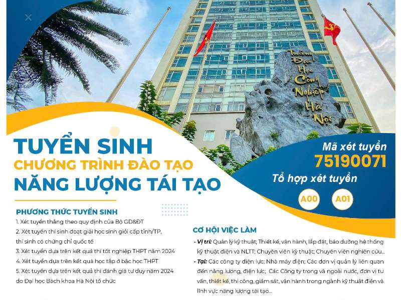Tuyển sinh chương trình đào tạo Năng lượng tái tạo