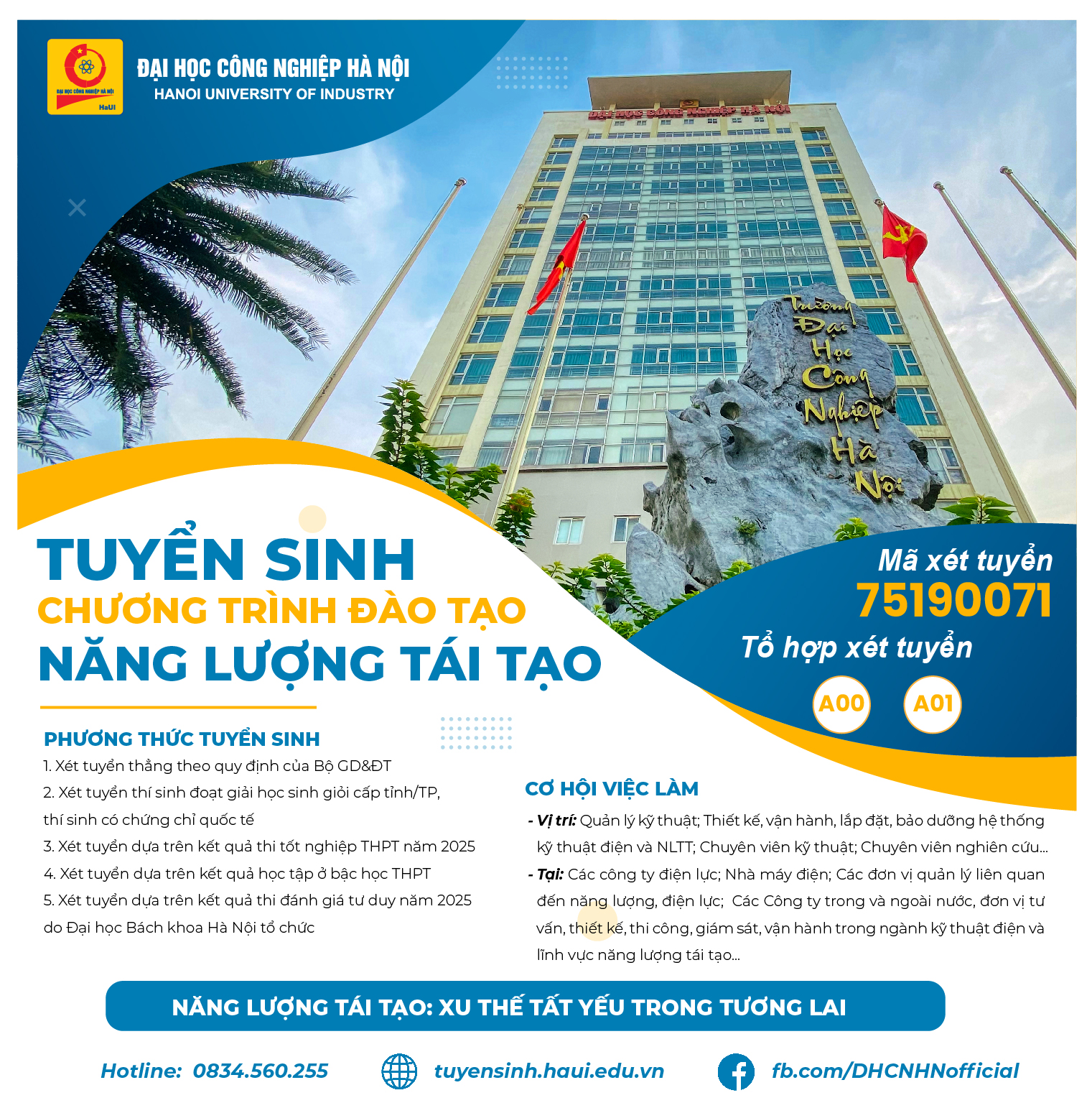 Tuyển sinh chương trình đào tạo Năng lượng tái tạo