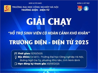 Thông báo Giải chạy “Hỗ trợ sinh viên có hoàn cảnh khó khăn” – Trường Điện – Điện tử 2025