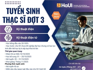 Thông báo tuyển sinh thạc sĩ 2025 Ngành Kỹ thuật Điện tử & Kỹ thuật Điện – Trường Đại học Công nghiệp Hà Nội