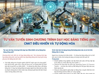Thông báo: Tư vấn tuyển sinh Chương trình dạy học bằng tiếng Anh – CNKT Điều khiển và Tự động hóa năm 2025