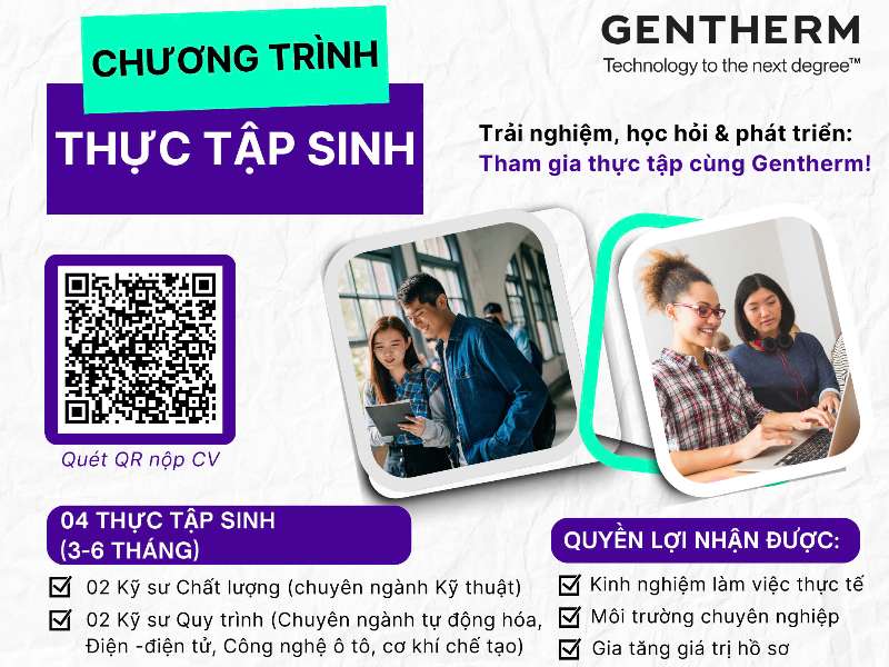 Thông báo tuyển thực tập sinh tại Công ty Gentherm Việt Nam