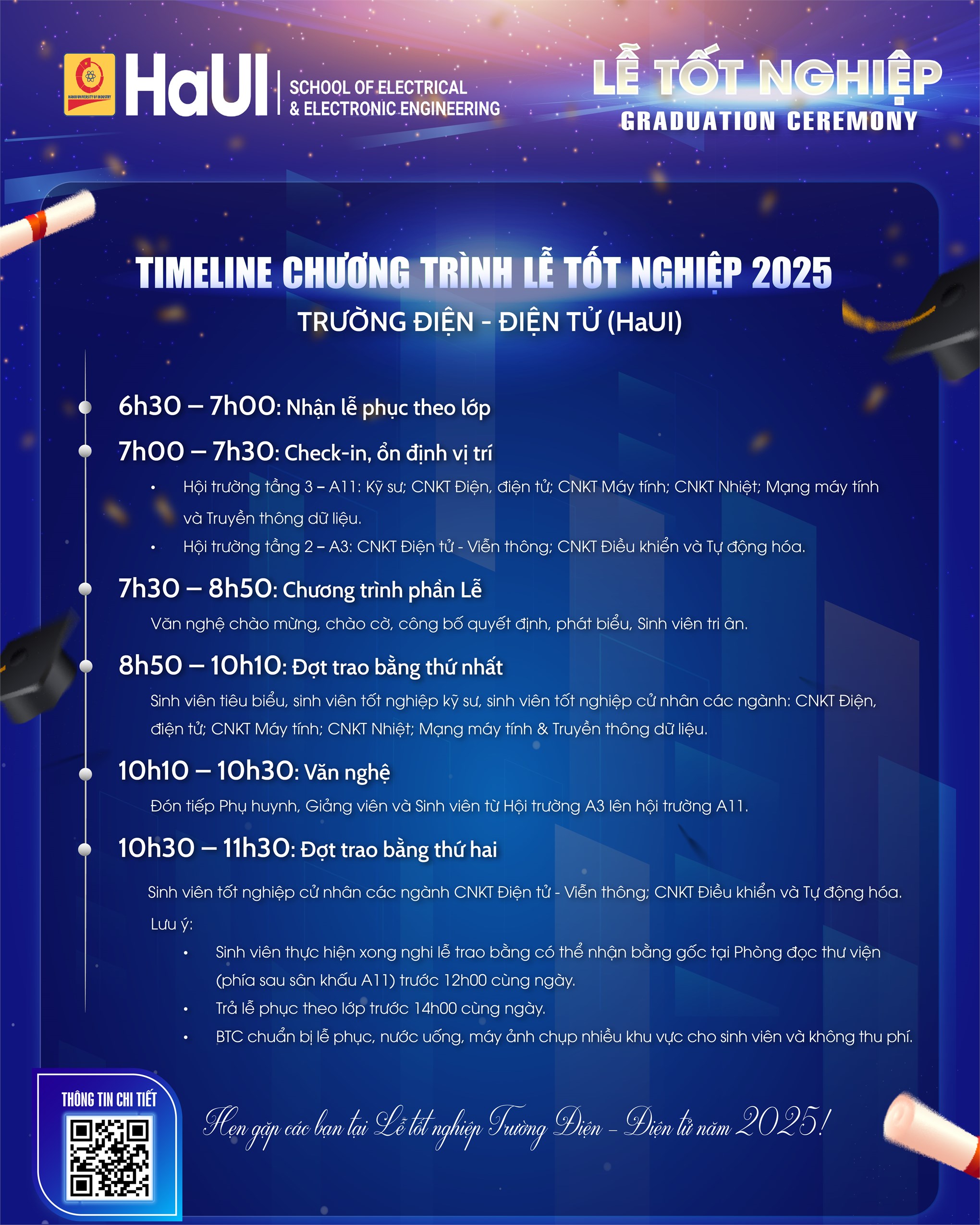 Chương trình Lễ Tốt nghiệp 2025 – Trường Điện – Điện tử (HaUI)