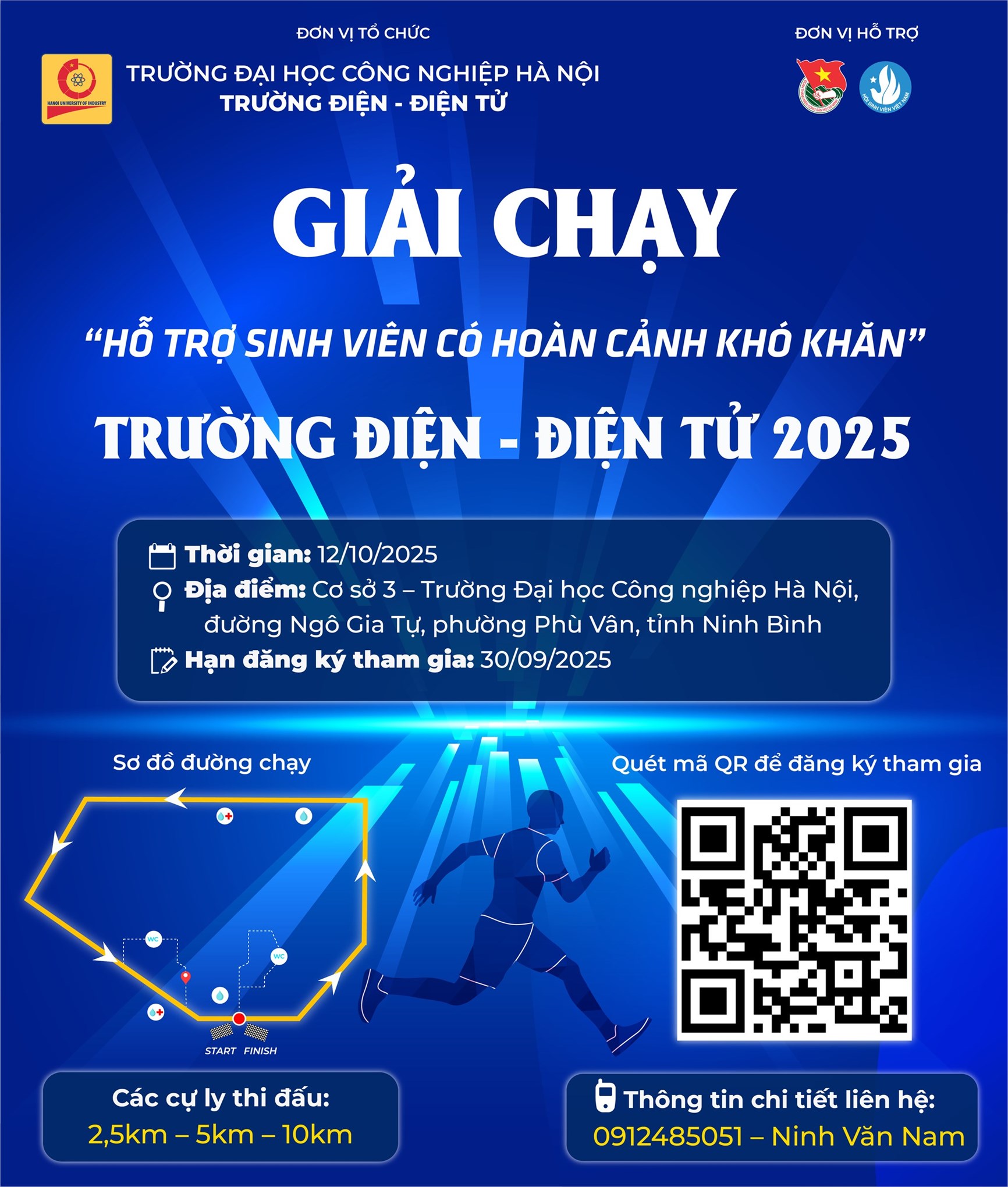 Thông báo Giải chạy “Hỗ trợ sinh viên có hoàn cảnh khó khăn” – Trường Điện – Điện tử 2025