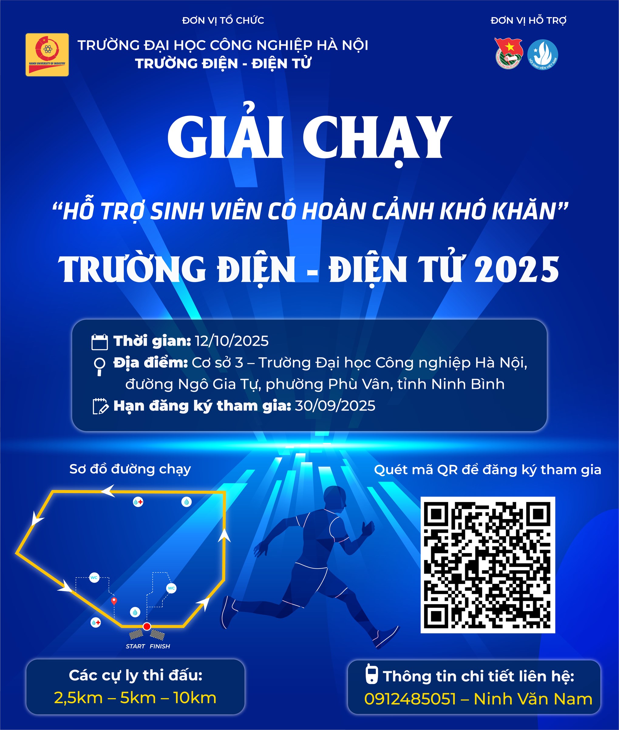 Thông báo Giải chạy “Hỗ trợ sinh viên có hoàn cảnh khó khăn” – Trường Điện – Điện tử 2025