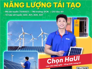 Tuyển sinh CTĐT Năng lượng tái tạo năm 2026
