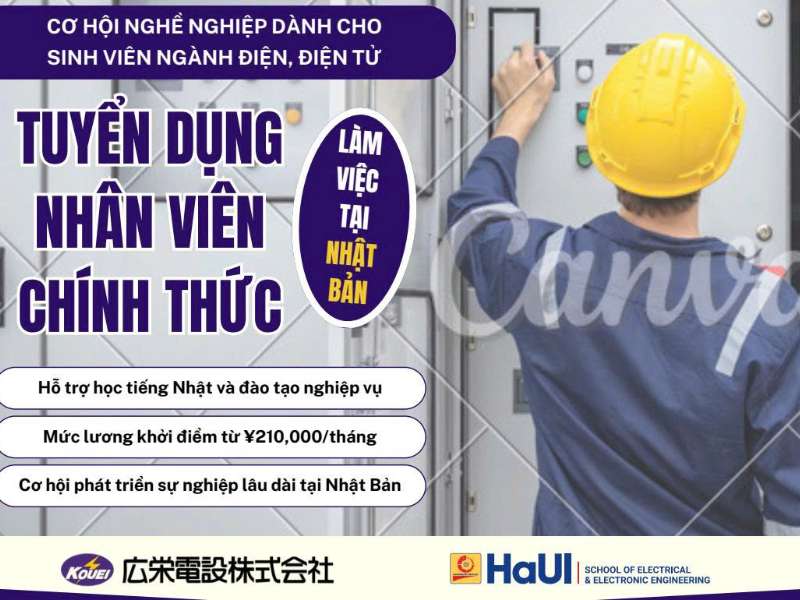 Thông báo tuyển dụng nhân viên làm việc tại tỉnh Fukushima - Nhật Bản dành cho sinh viên ngành Điện, Điện tử