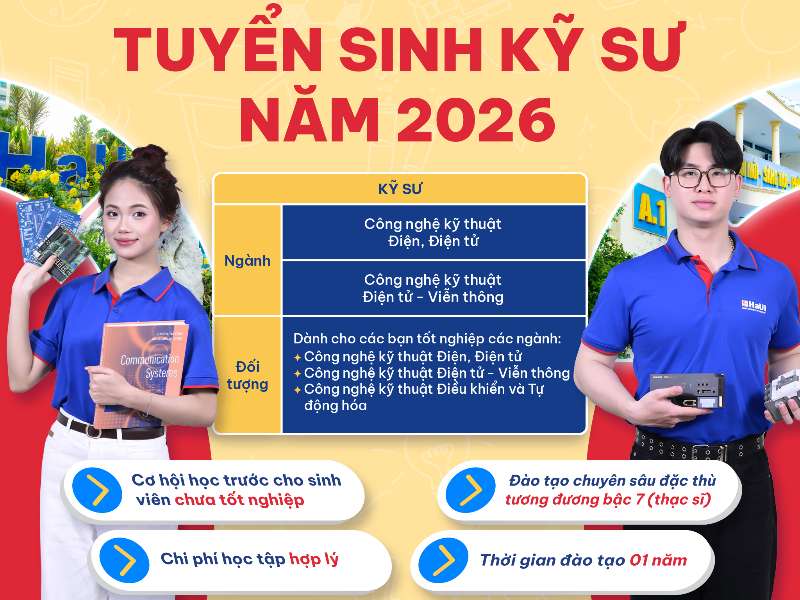 Tuyển sinh chương trình đào tạo chuyên sâu đặc thù tương đương bậc 7 - Kỹ sư năm 2026