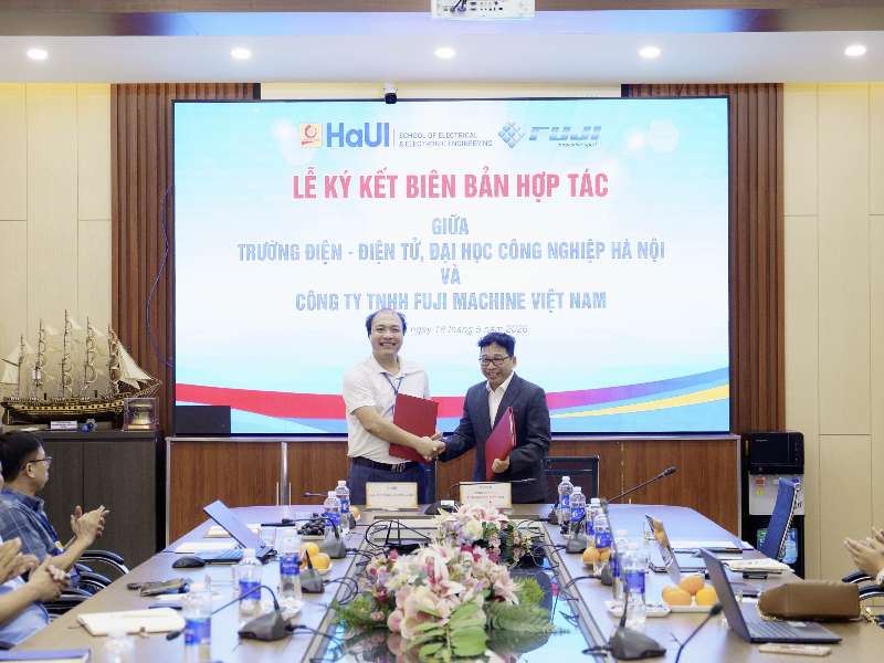 Trường Điện – Điện tử ký kết Biên bản ghi nhớ hợp tác MOU với Công ty TNHH Fuji Machine Việt Nam