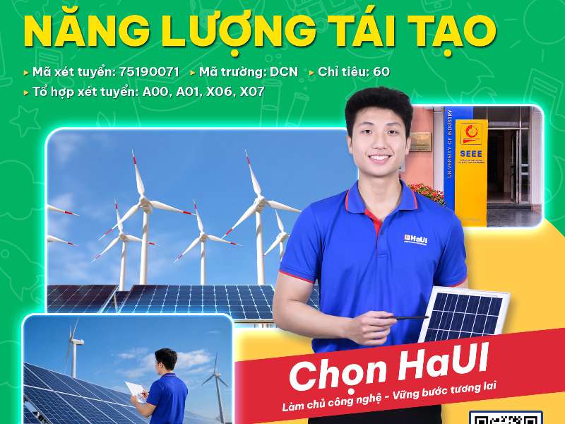 Tuyển sinh CTĐT Năng lượng tái tạo năm 2026