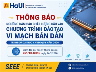 Ngưỡng đảm bảo chất lượng đầu vào của chương trình đào tạo Vi mạch bán dẫn trình độ đại học chính quy năm 2026