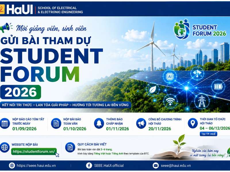 Thông báo mời giảng viên, sinh viên gửi bài tham dự Student Forum 2026