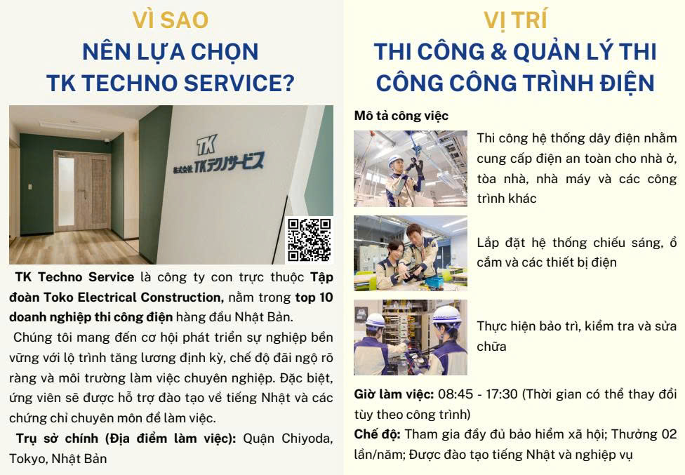 Cơ hội làm việc tại Nhật Bản dành cho sinh viên Trường Điện – Điện tử