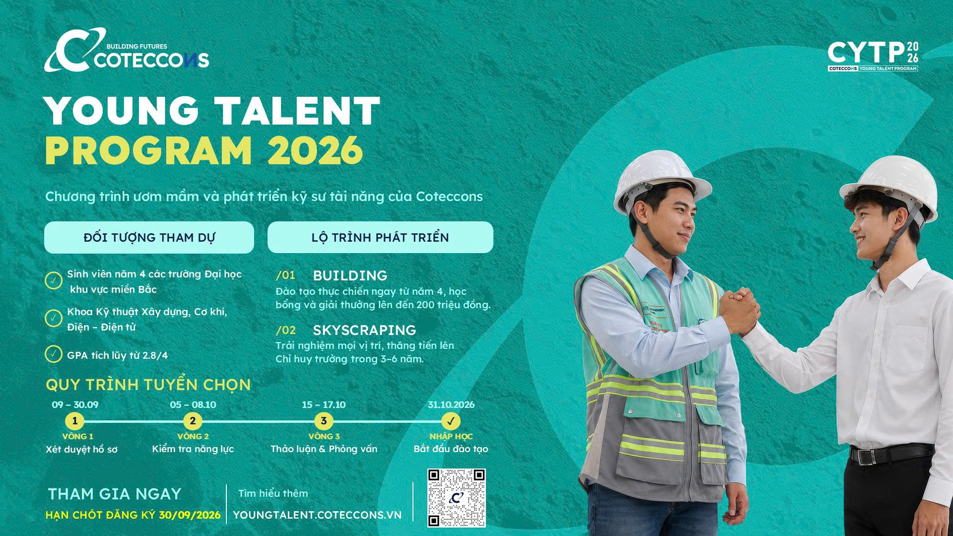Chương trình Tài năng trẻ Coteccons 2026 – Chính thức mở đơn đăng ký